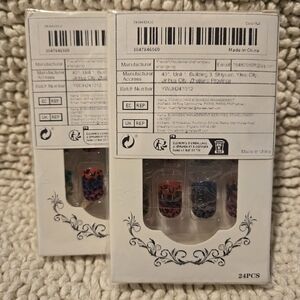 Colorful Leopard Print False Nail Set - Assorted Colors